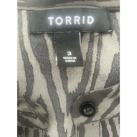 Torrid Sz 3 long line zebra print tunic top lightweight - Picture 6 of 13